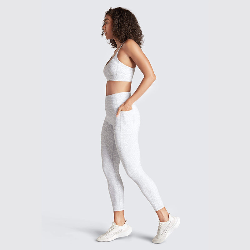 Women’s Printed Yoga Set – Halter Bra & Pocket Trousers