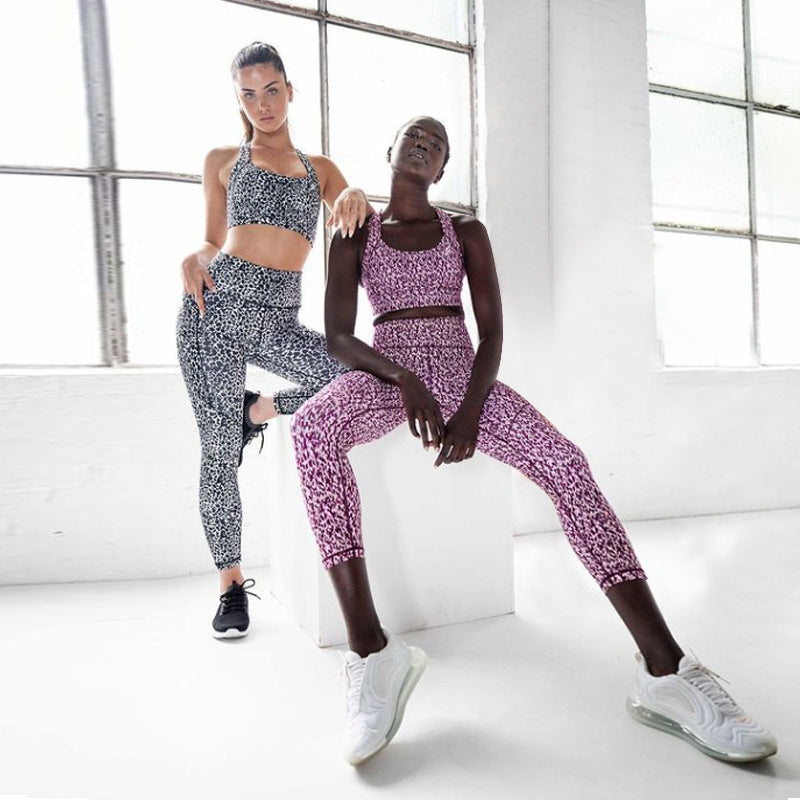 Women’s Printed Yoga Set – Halter Bra & Pocket Trousers