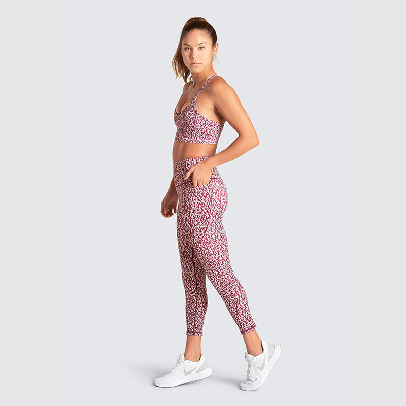 Women’s Printed Yoga Set – Halter Bra & Pocket Trousers